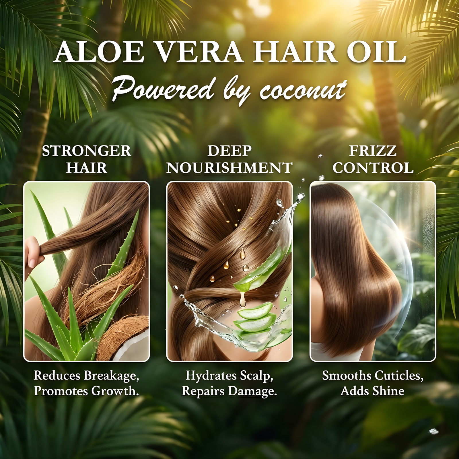 COSMI Aloe Vera Coconut Hair Oil Benefits – Stronger Hair, Deep Nourishment & Frizz Control for Healthy Hair Growth