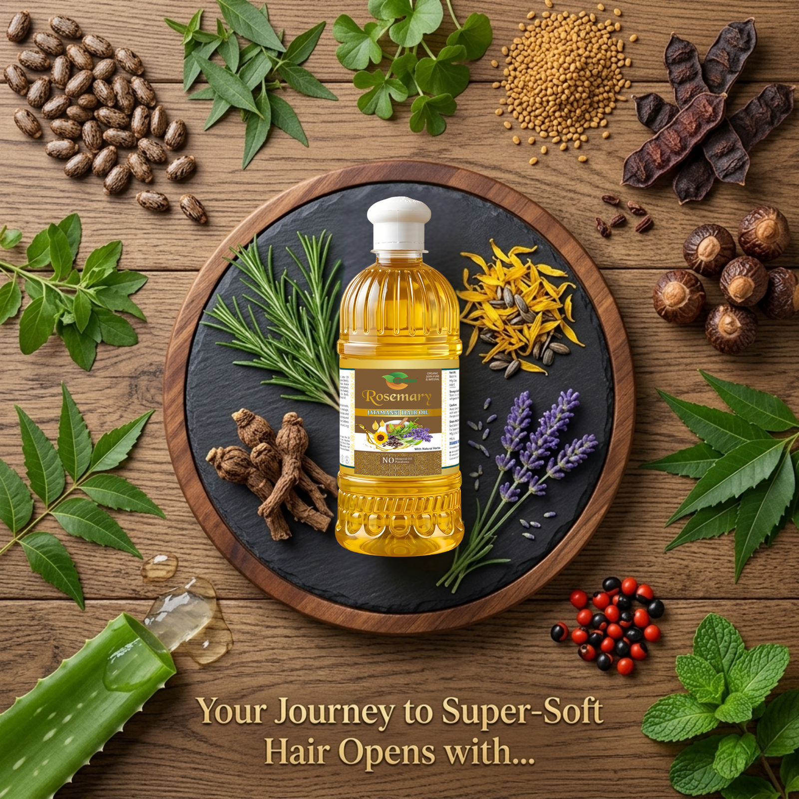 COSMI Rosemary Intra-Ayurvedic Hair Oil – Your Journey to Super-Soft Hair Starts with Natural Rosemary & Ayurvedic Herbs Ingredients