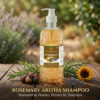 COSMI Rosemary Aritha Shampoo – Nurtured by Nature Proven by Tradition Lifestyle Product Photo with Herbs