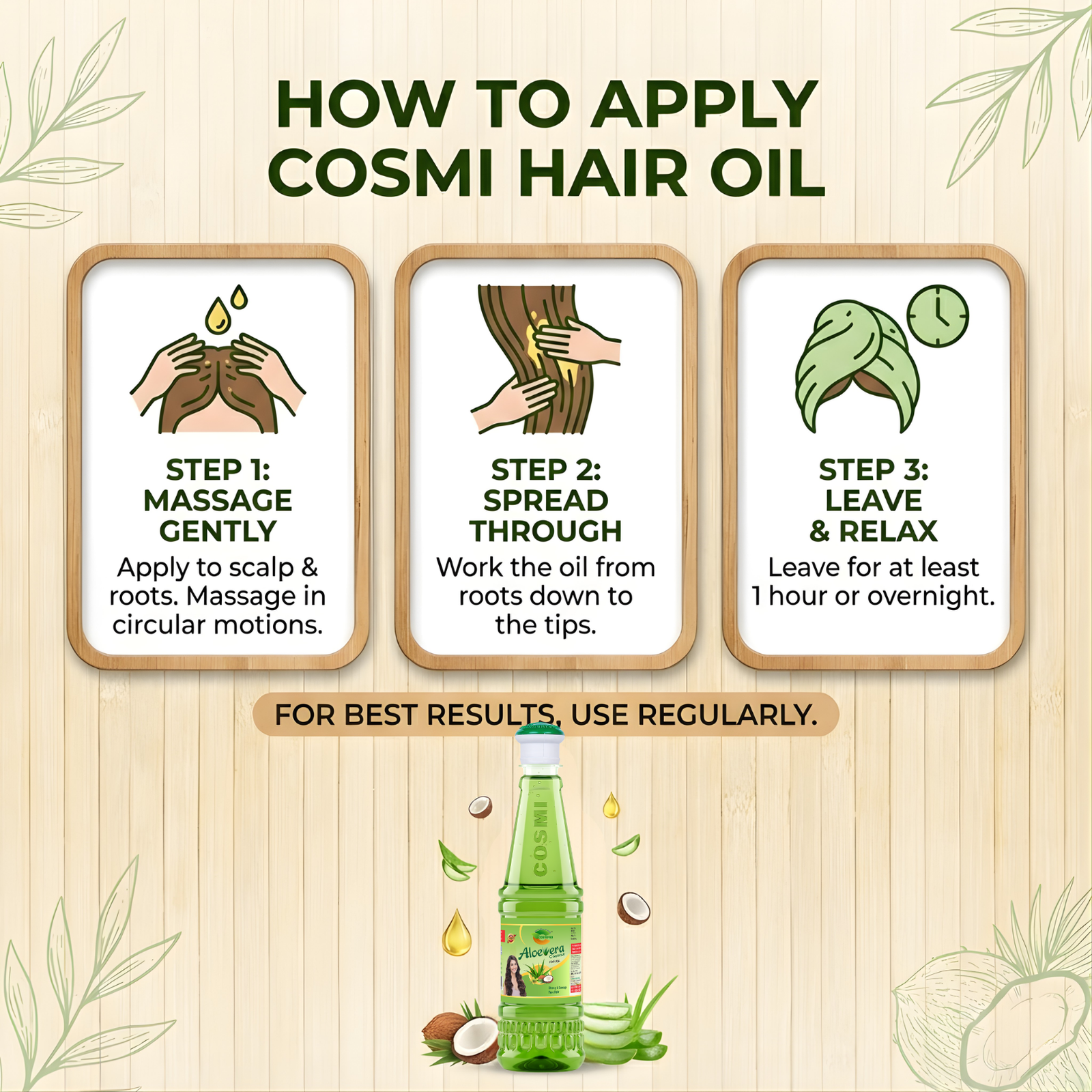 How to Apply COSMI Aloe Vera Coconut Hair Oil – Step by Step Hair Oil Application Guide for Best Results