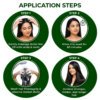 COSMI Naturals Amla Hair Oil Application Steps – Step 1 Massage Scalp Step 2 Wait 60 Minutes Step 3 Wash for Instant Shine Step 4 Achieve Stronger Thicker Longer Hair