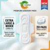 COSMIPRO Premium Sanitary Pads 280mm – Extra Large & Wider, 20 Pads Full Month Supply, New High Absorbent, Same Trusted Design with Central Groove
