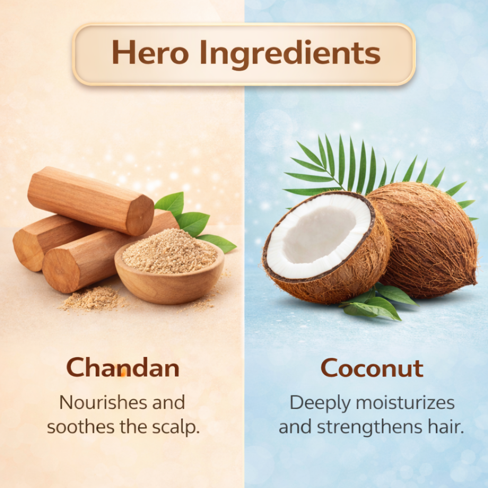 COSMI Naturals Chandan Hair Oil Hero Ingredients – Chandan Sandalwood Nourishes Soothes Scalp Coconut Deeply Moisturizes Strengthens Hair