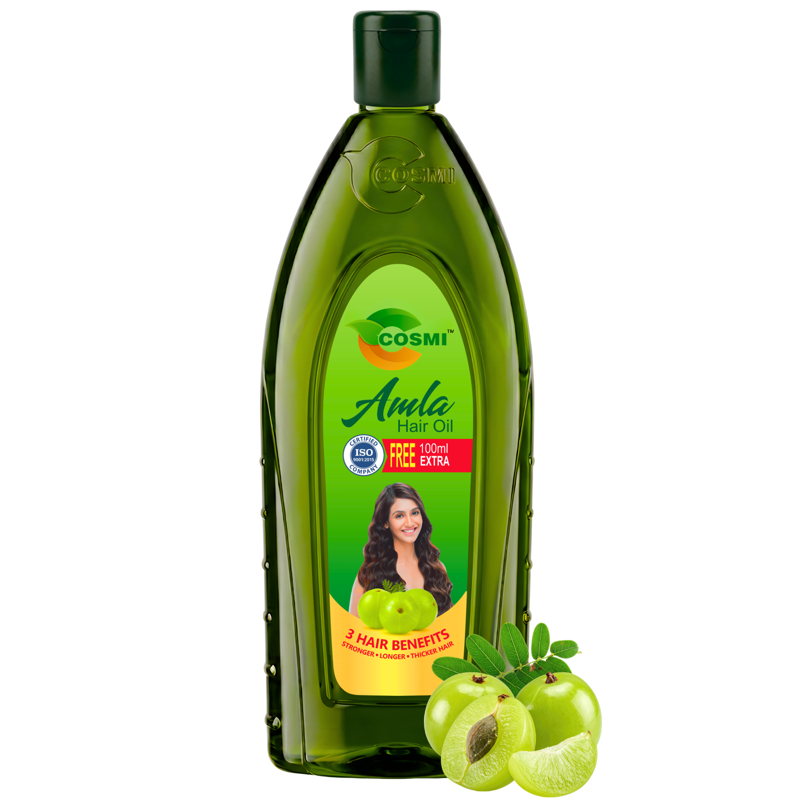 COSMI Naturals Amla Hair Oil Flip-top Bottle – Pure Amla Indian Gooseberry Oil for Hair Growth 3 Hair Benefits