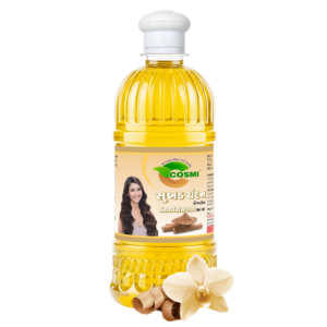 COSMI Naturals Chandan Sandalwood Hair Oil 500ml Gujarati Bottle – Natural Sandalwood Oil for Hair Fall Control
