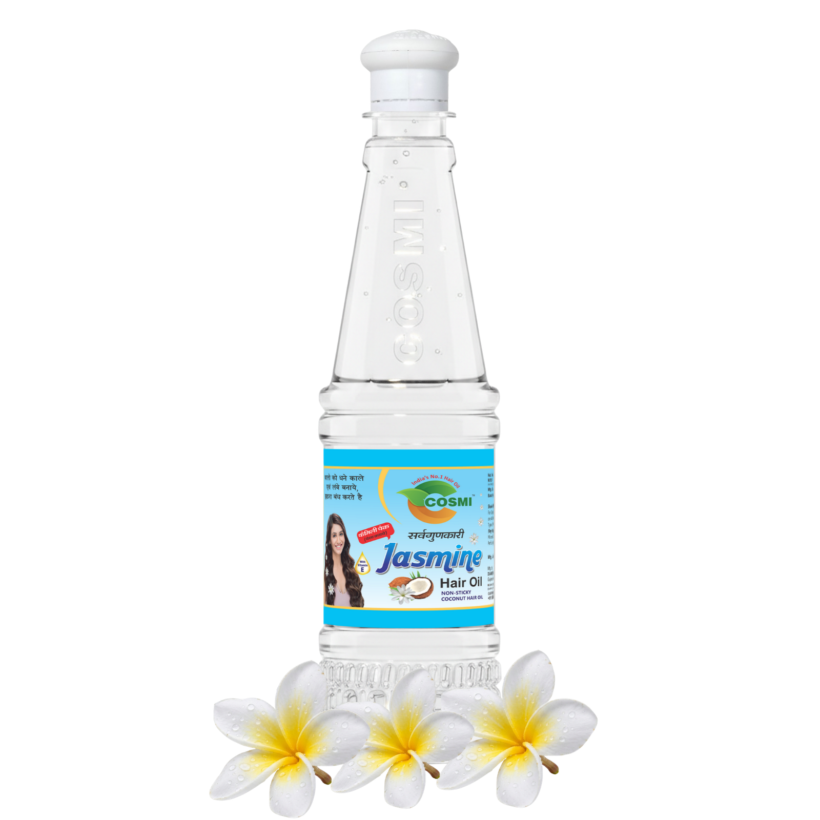 COSMI Jasmine Hair Oil 600ml Tower Bottle – Natural Jasmine & Coconut Hair Oil with Vitamin E for Healthy, Lustrous Hair