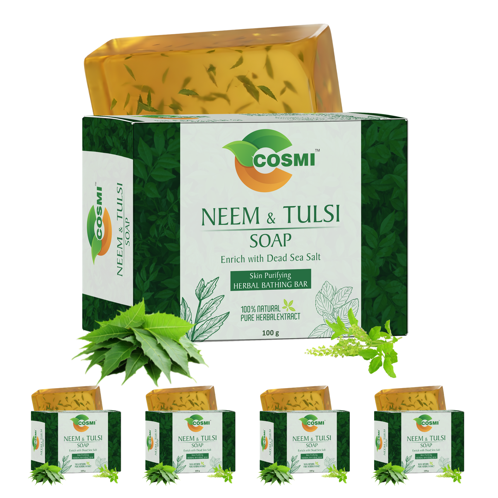 Cosmi Neem Tulsi Glycerine Soap Pack of 5