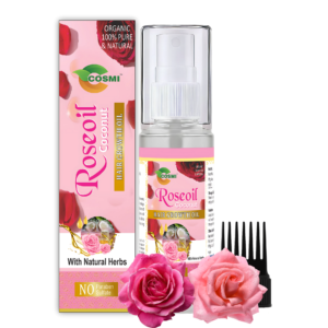 COSMI Roseoil Coconut Hair Growth Oil Spray Bottle – 100% Pure & Natural Rose & Coconut Oil for Hair Growth with Natural Herbs