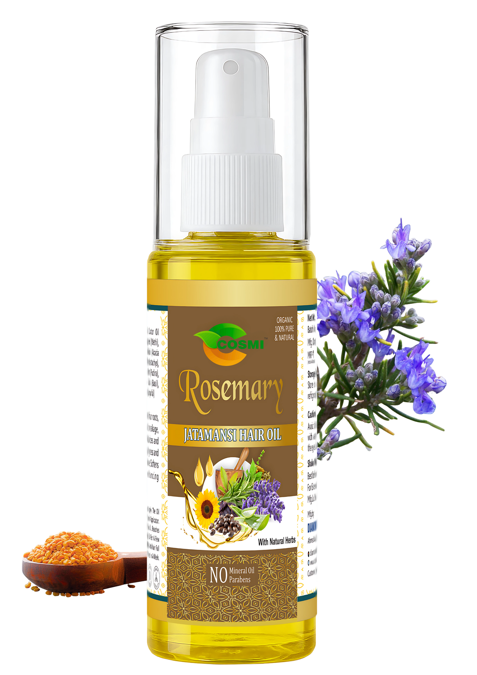 Cosmi Rosemary Jatamansi Hair Oil 100ml Spray