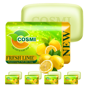 COSMI Fresh Lime Soap 100g Pack of 5 – Moisturising Soft Skin Soap Natural Lime Extract Small Pack India